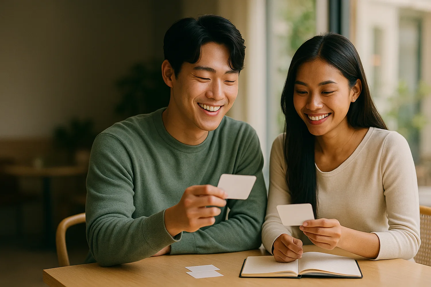 Cặp vợ chồng Hàn – Việt cùng luyện tập phỏng vấn visa (ảnh minh họa)