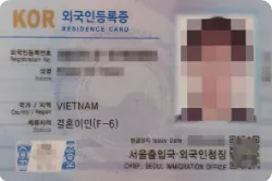 한베 부부 F-6비자 허가 외국인등록증(개인정보 가림)